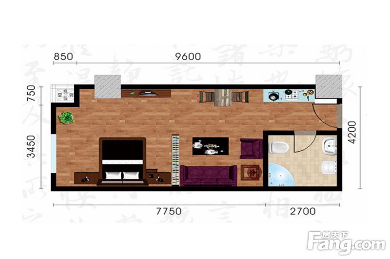 包頭裝修方案包頭和悅大廈60.39㎡