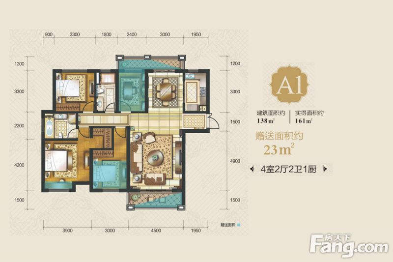 包頭裝修方案包頭翡麗灣二期138.00㎡