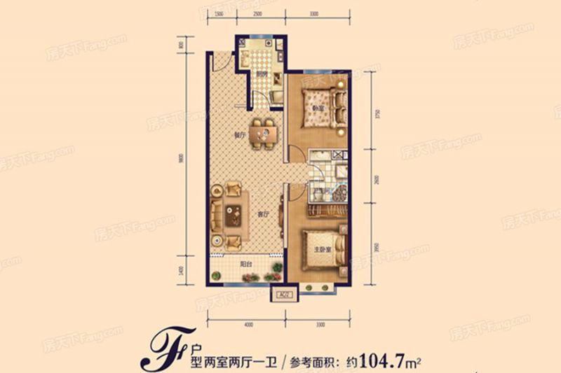 包頭裝修方案包頭富力華庭104.70㎡