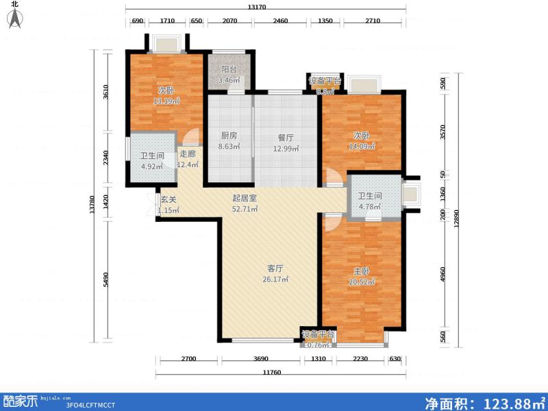 包頭裝修方案包頭凱旋中央公園137㎡