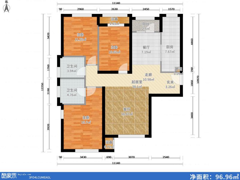 包頭裝修方案包頭加州郡府131㎡