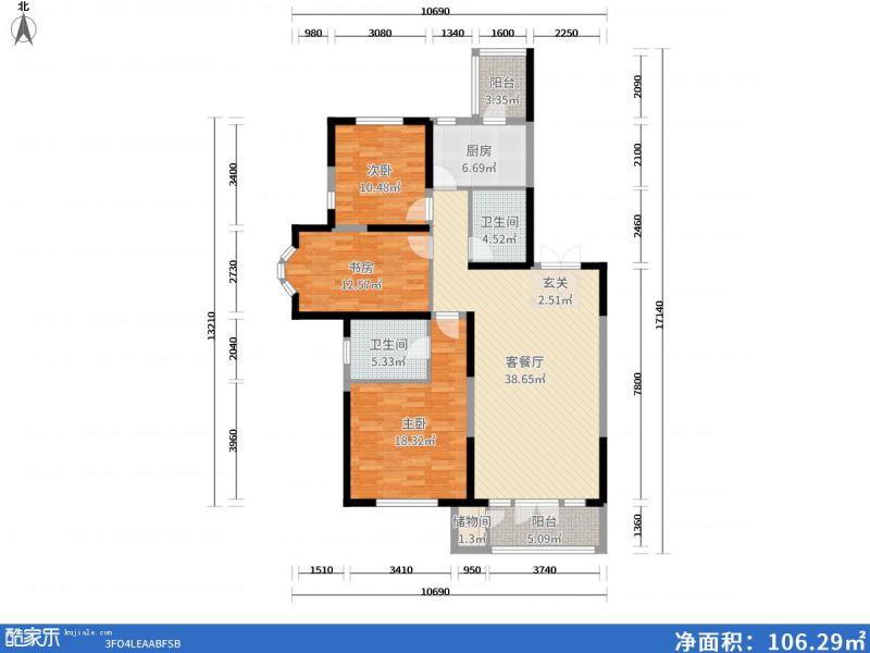 包頭裝修方案包頭中建·御瀾世家135㎡