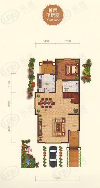 包頭裝修方案順鑫望潮苑·別墅四室三廳四衛(wèi)220.56平方米